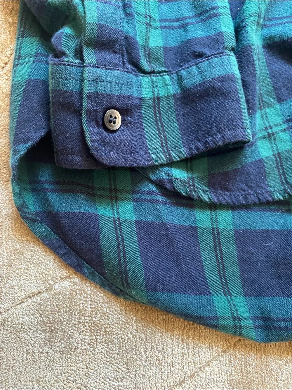Madewell Green and Navy Plaid Flannel Shirt - Picture 4 of 4